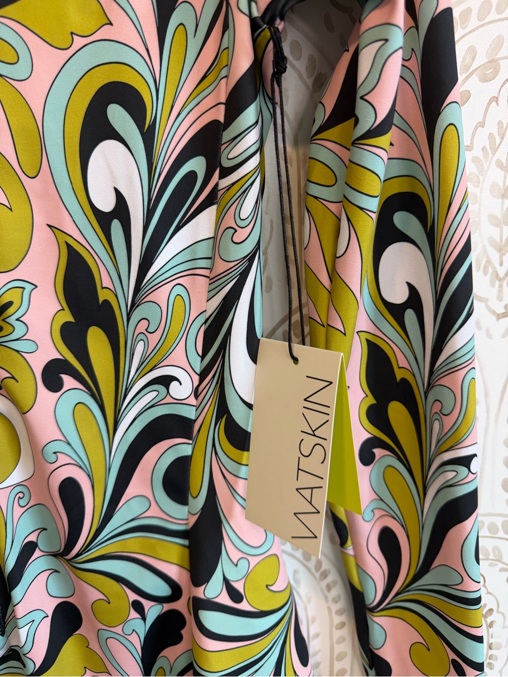 Free People Watskin Upf 50+ Nwt Athletic Dress Lime, Pink Paisley Size Small — image 6 of 8